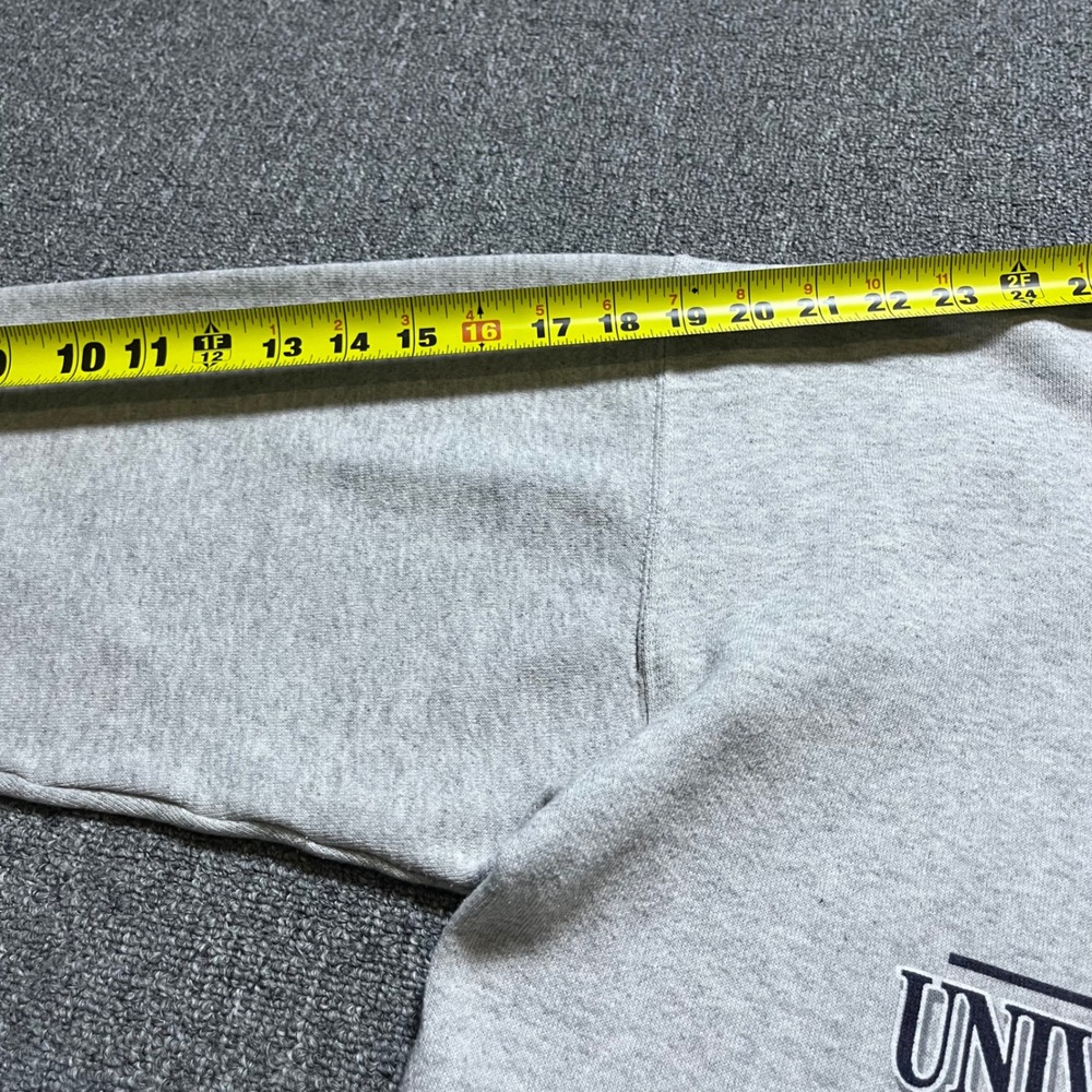Vintage Tultex University of Connecticut Hoodie Large Grey UConn Sweatshirt 90s - Picture 14 of 14